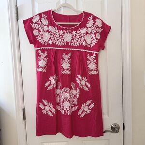 Embroidered cotton/linnen dress sz M
